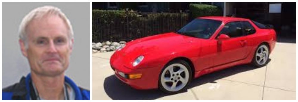 Henry Hall and a red 1993 Porsche 968 Coupe